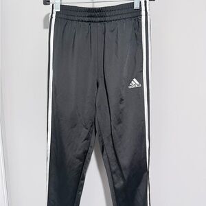 Adidas Kids Black Joggers with White Stripes